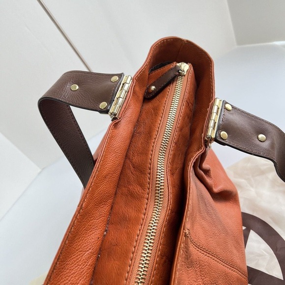 Vintage Michael Kors Shoulder Bag Pebble Leather Pumpkin Brown Boho Dust Bag - Picture 11 of 16